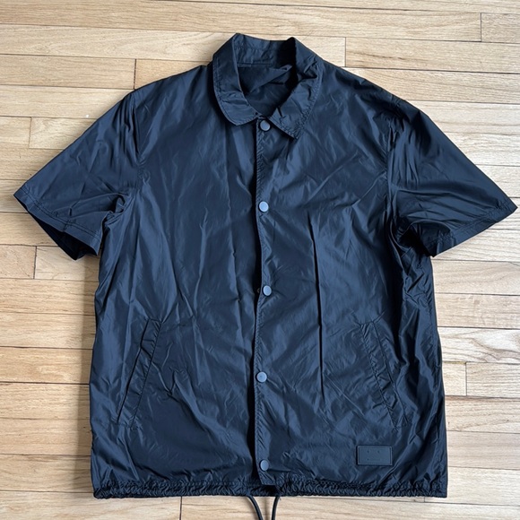 Acne Black Lightweight Shirt Nylon Coaches Jacket